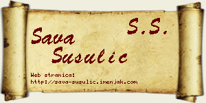 Sava Šušulić vizit kartica